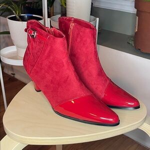 Red Suede Ankle Boots
